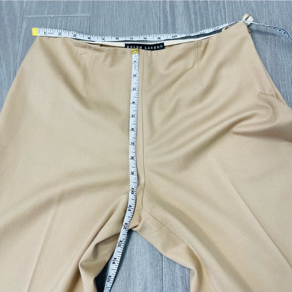 RALPH LAUREN Black Label High Rise Crop Beige Camel Wool Dress Pants Trousers 12 - Picture 12 of 15